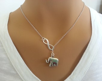 Larite Style Infinity and Elephant Necklace