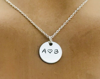 Personalized Initial Necklace: Stainless Steel Couple's Gift
