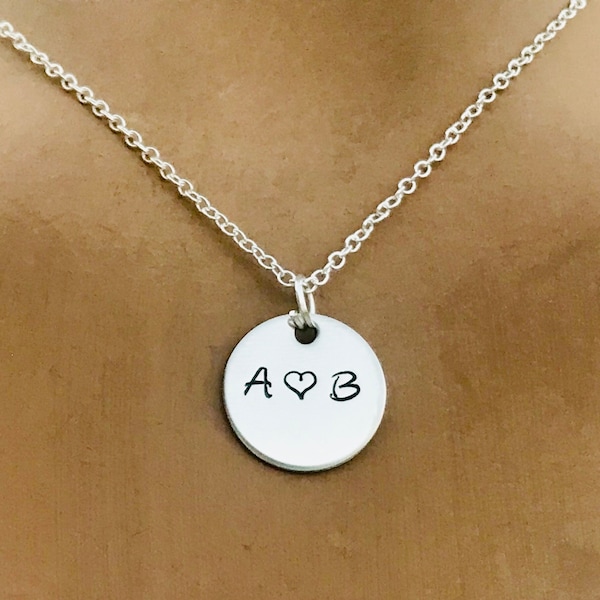 Soulmate initial necklace ,Couples Necklace for girlfriend wife, Personalized Anniversary Gift , Custom Birthday Gift ,gift for girlfriend