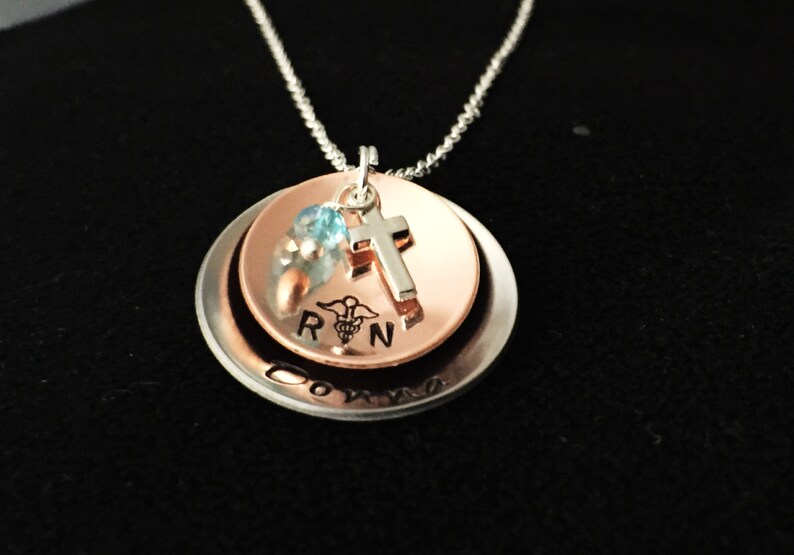Personalized RN Necklace RN Nursing Necklace Nurse Gift Etsy