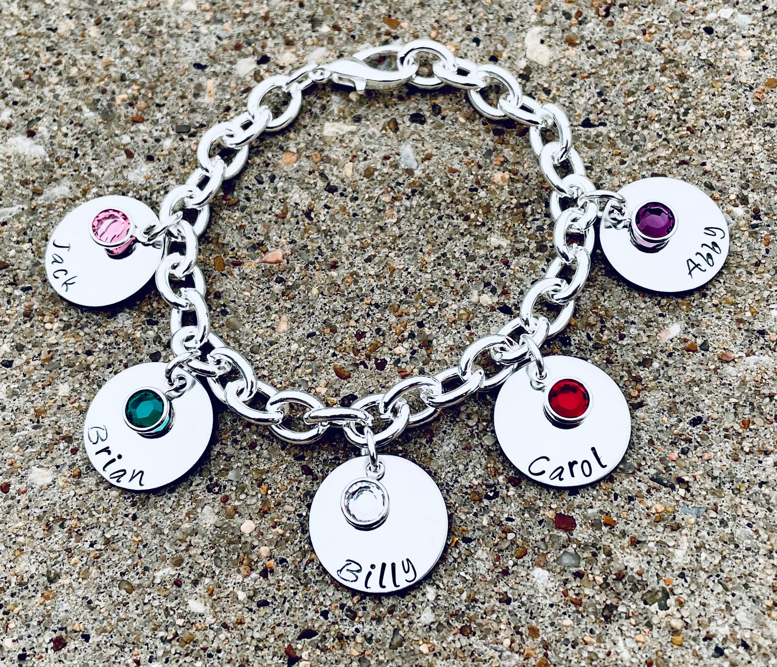 Personalized Charm Bracelet Grandma Bracelet Grandchild Etsy