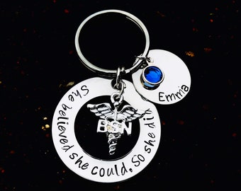 BSN Keychain - Personalized BSN Graduation Gift- Bachelor of Science in Nursing Keychain-Nurse Graduation Keychain - Gift For Nurse