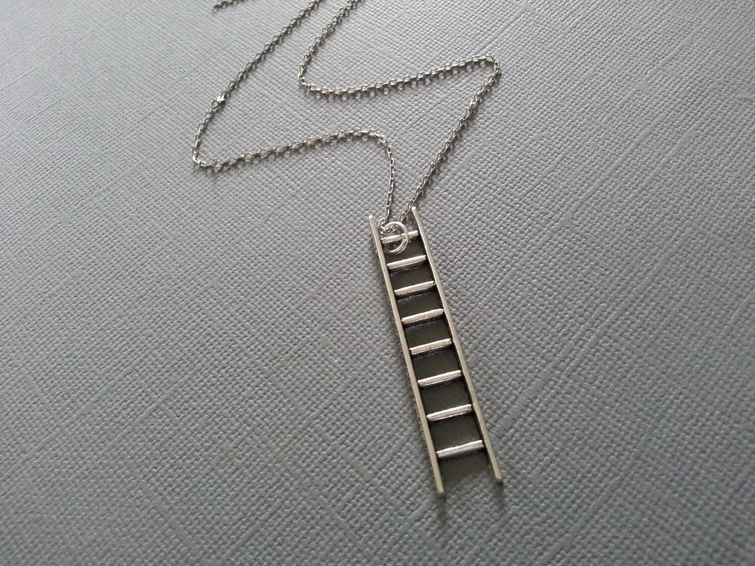 【VINTAGE HOLLYWOOD】Ladder Half Chain Necklace_VH2478NE074M Antique Silver Ladder Necklace - Etsy