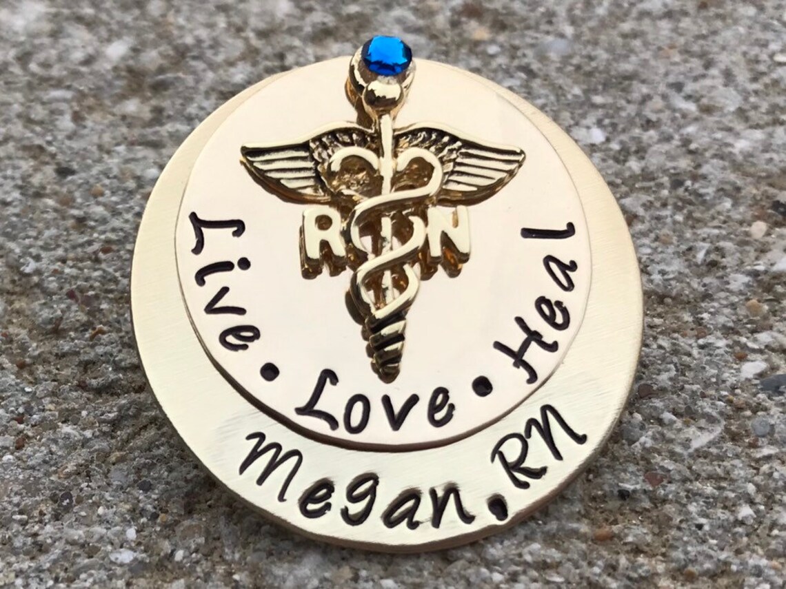Personalized Gold Plated RN Nursing Pin Pinning Ceremony Etsy