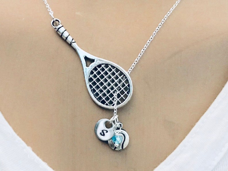 Lariat Style Tennis Necklace Tennis With Initial and Birth Etsy