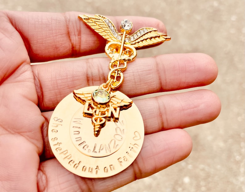 Gold Stethoscope LPN Pin Gold Nurse Pin LPN BSN Rn Nurse Etsy