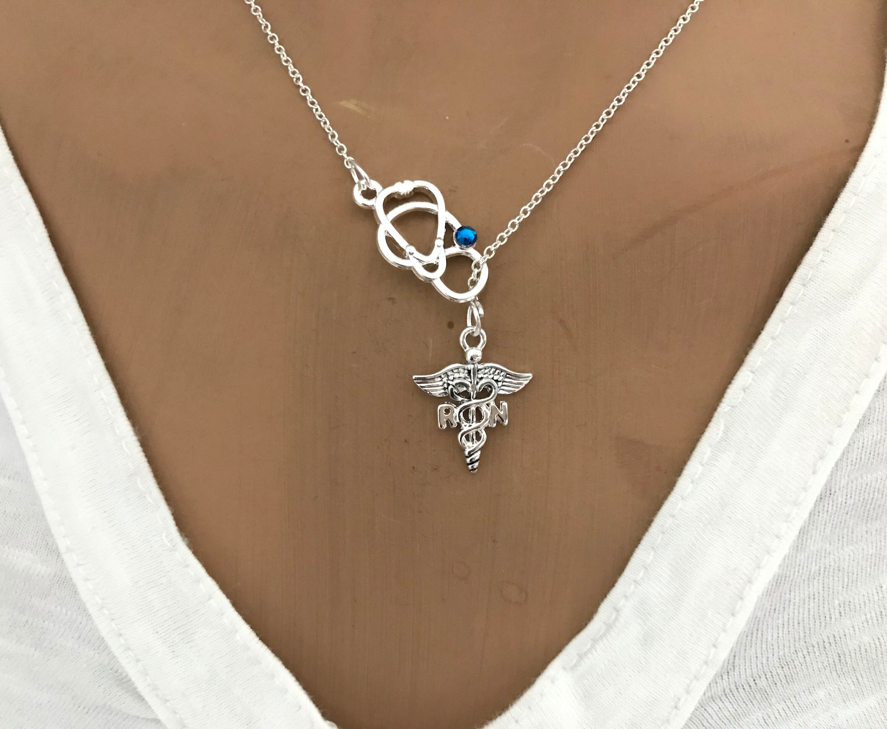 Personalized RN Necklace Silver RN NecklaceMaternity Nurse Etsy