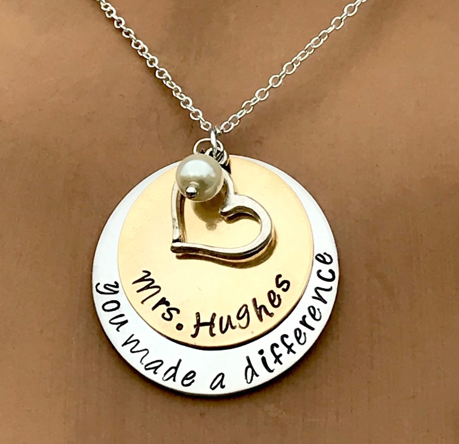 Personalized Teacher Necklaceteacher's Jewelry Teacher Etsy