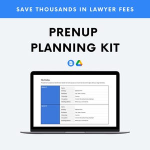 Prenuptial Agreement Template | Prenup Planning Kit | Marriage Financial Disclosure | Prenup Contract | DIY Marriage Planner
