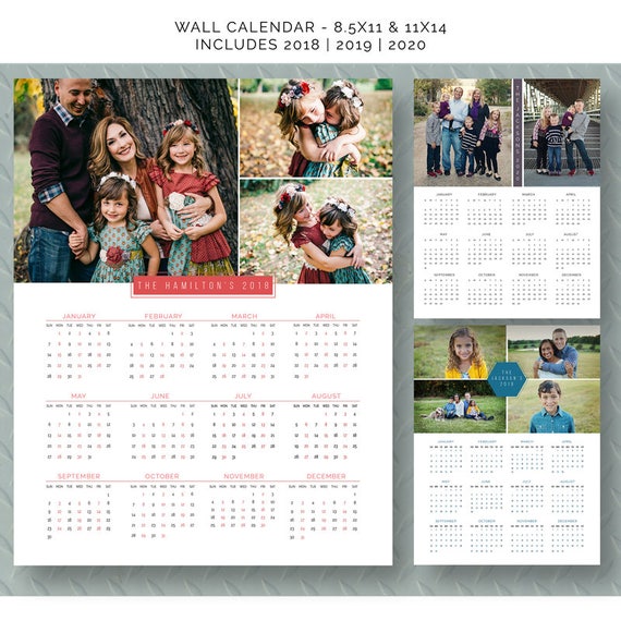 2018 2019 2020 Calendar Template Printable Calendar