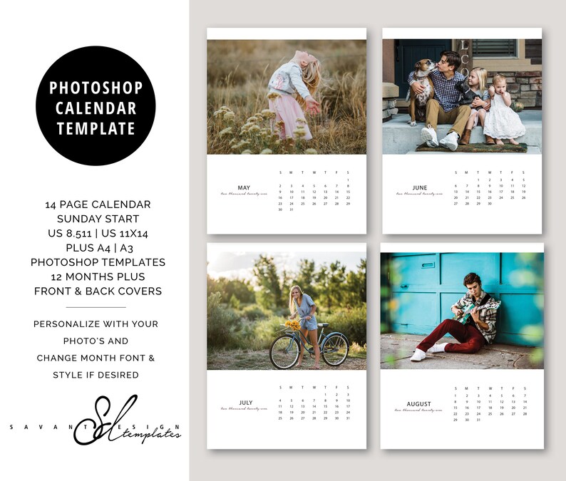Photoshop calendar template 2023