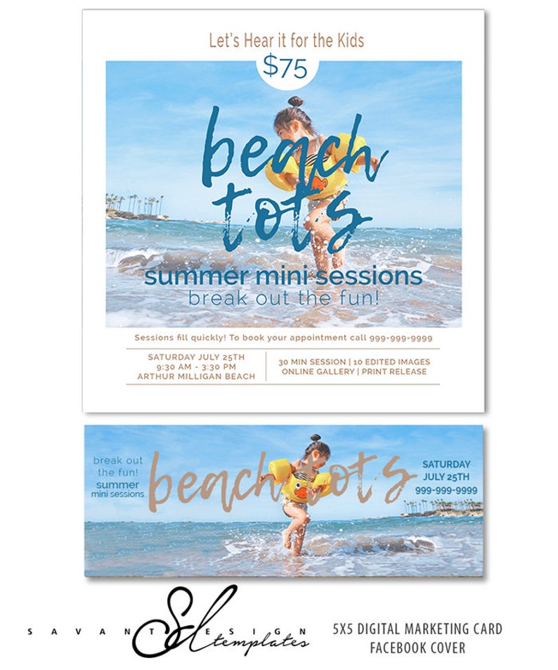 Mini Sessions Beach Tots Summer Mini Session Template Etsy