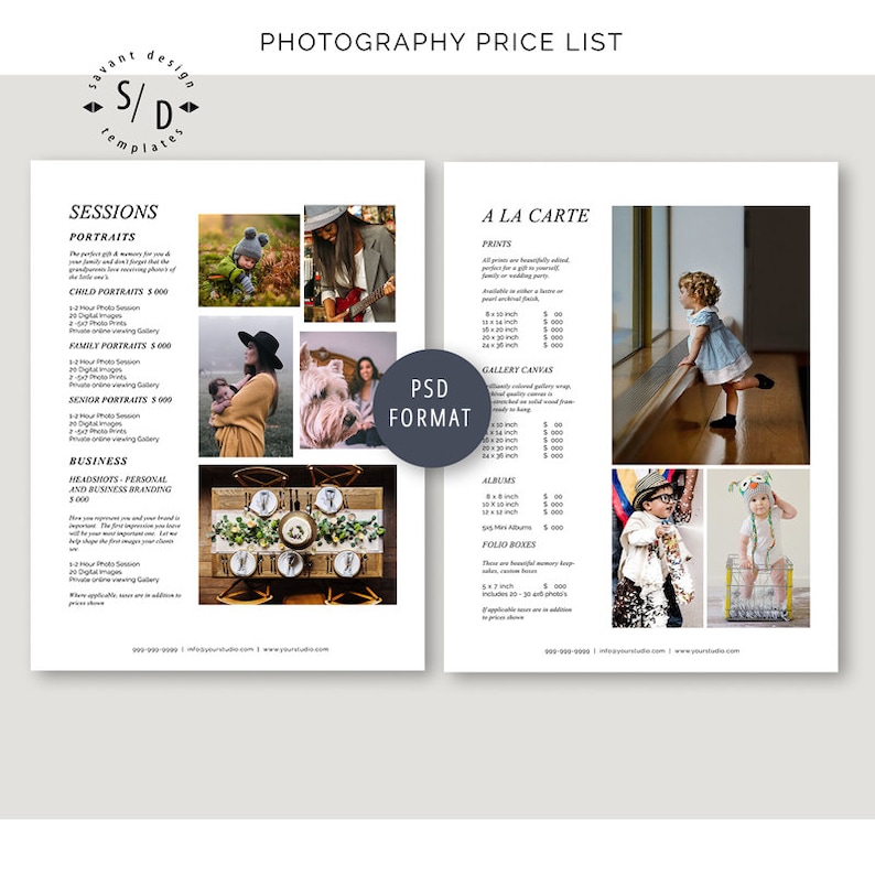 Price List Template Pricing Flyer for Etsy