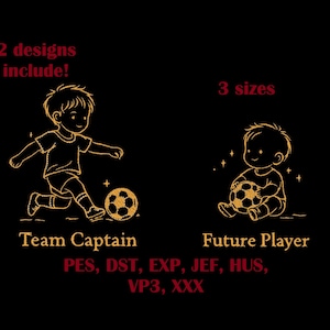Soccer Brother Embroidery Design | Team Captain, Future Player Siblings (PES)