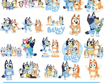 Bluey-Familien-PNG-Bundle | Bluey, Bingo, Freunde – Sublimationsgrafiken (Digitaler Download)