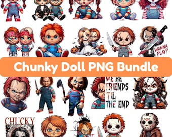 Chucky Doll PNG: Horror Character Art for Sublimation (Digital Download)
