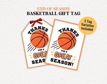 Basketball Saisonende Anhänger, druckbare Basketball Dankeschön Anhänger, BBall Turnier Team Geschenkanhänger (Instant Download)