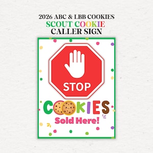 Scout Cookie Caller Sign, Printable Stop for Cookie Sign, Cookie Booth Display Sign (Instant Download)