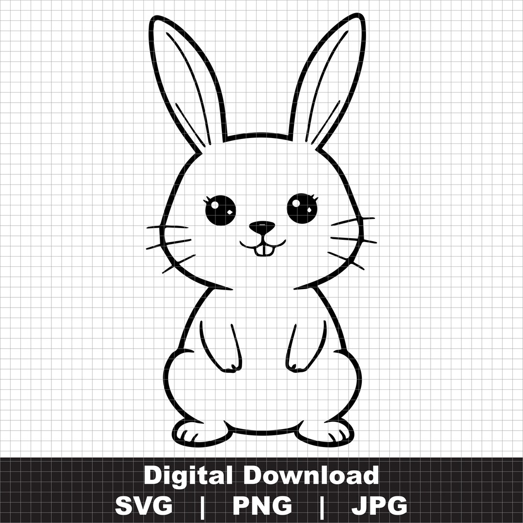 Bunny SVG | Kawaii Rabbit Doodle Sticker Art (digital Download) - Etsy