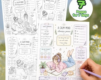 Calming Coloring Pages | Mindfulness Sheets | Positive Affirmations PDF | Meditation Coloring Sheet | Self Care Relaxation Digital Download.