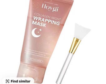 Mascarilla facial nocturna de colágeno, hidratante y reafirmante con cepillo, suave para todo tipo de piel.