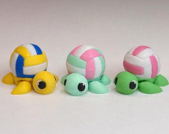 Baby Turtle Flexi Toy: 3D Printed Volleyball, Golf, Sports, Themes