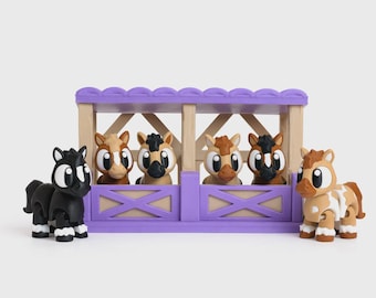 3D Printed Flexi Horse Figure and Stable Play Set