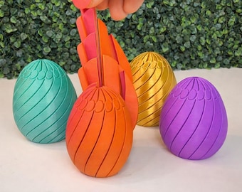 3D Printed Infinity Swirl Egg Fidget Toy: Retractable Desk Toy (Easter Basket Filler)