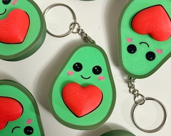 Avocado Heart Clicker Keychain