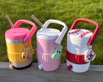 Viral 3D Printed Can Holder with Straw | Cute Aesthetic Cooler | Fits 12oz Standard or 12oz Skinny Cans | Desk Accessory | Gift for Her