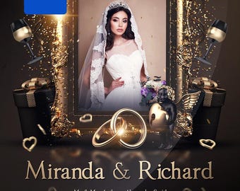 Wedding Flyer Template | Wedding Invitation PSD | Editable Photoshop Invitation | wedding card