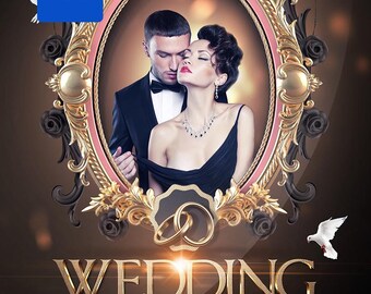 Wedding Invitation Flyer PSD Template | Editable Wedding Invite | Printable Wedding Card | Photoshop Template
