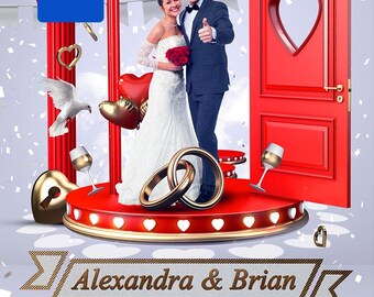 Wedding Invitation Flyer PSD Template | Editable Wedding Invite | Printable Wedding Card | Photoshop Template | Marriage Flyer