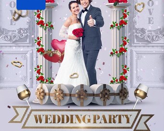 Wedding Invitation Flyer PSD Template | Editable Wedding Invite | Printable Wedding Card | Photoshop Template