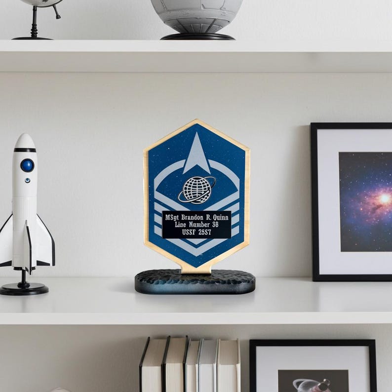Space Force Promotion Plaque | Custom Military Rank Display | Wood ...