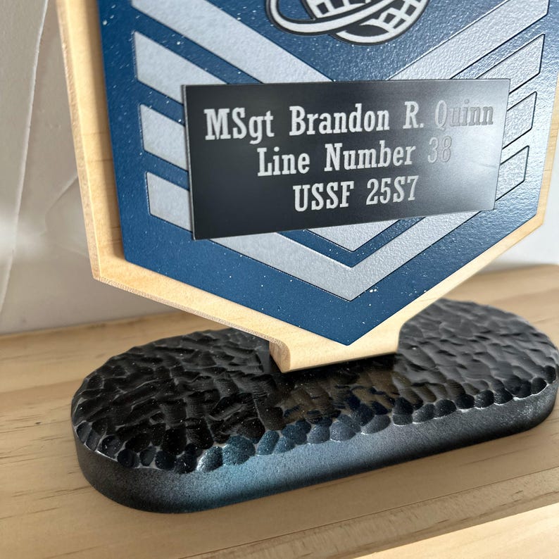 Space Force Promotion Plaque | Custom Military Rank Display | Wood ...