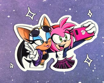 Rouge and Amy Selfie Sticker – Sonic Fan Vinyl Decal