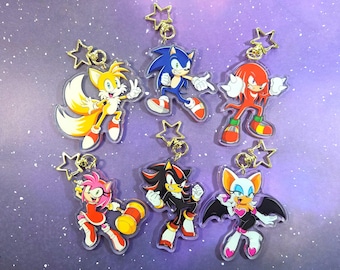 Sonic and Friends B GRADE Acrylic Charm Keychains 2.5 and 3 Inch