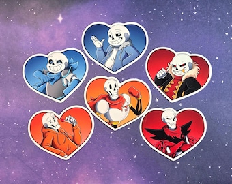 Undertale AU Character Stickers - 3 Inch Die Cut Vinyl Sticker - Classic Bundle