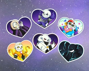 Undertale AU Character Stickers - 3 Inch Die Cut Vinyl Sticker - Lore Bundle