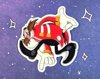 Eggman Funny Sticker Sonic Adventure 1 Pose - 3 Inch Vinyl Die Cut