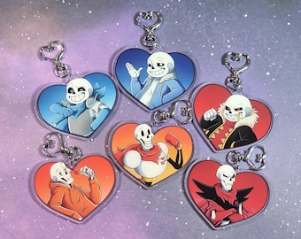 Undertale AU Character Charms - 3 Inch Acrylic Keychain - Classic Bundle
