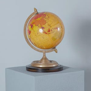 Globo terráqueo de escritorio vintage de 30 cm (12 pulgadas), mapa del mundo de estilo antiguo, globo de mesa giratorio, atlas, regalo para el hogar, la oficina, el escritorio de estudio, ideal para profesores y viajeros.