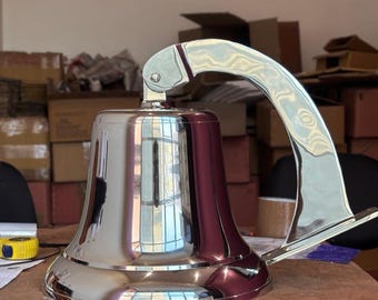 Personalized Brass Ship Door Bell 18 Inch Chrome Custom Engraved Nautical Decor Vintage Maritime Hanging guardian bell Housewarming Gift