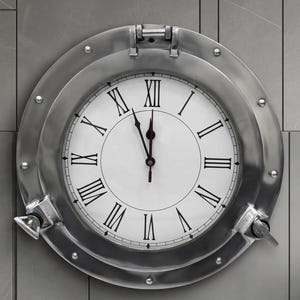 Nautical Porthole Wall Clock, Vintage Wall Decor, Handmade Maritime Ship Window Porthole Clock , Office & Home Decor Personalized Gift
