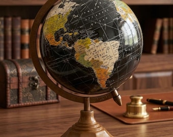 Antyczny globus na biurko, 8-calowy, mapa świata, obrotowy globus w stylu antycznym, ozdoba na biurko do biura domowego, prezent dla nauczycieli i podróżników