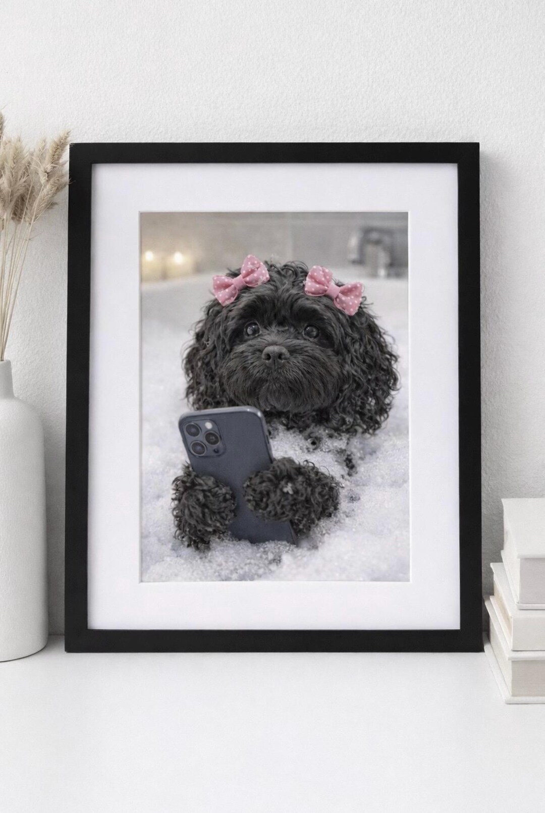 Funny Cockapoo in Bubble Bath - 8x10 Framed Dog Art - Etsy
