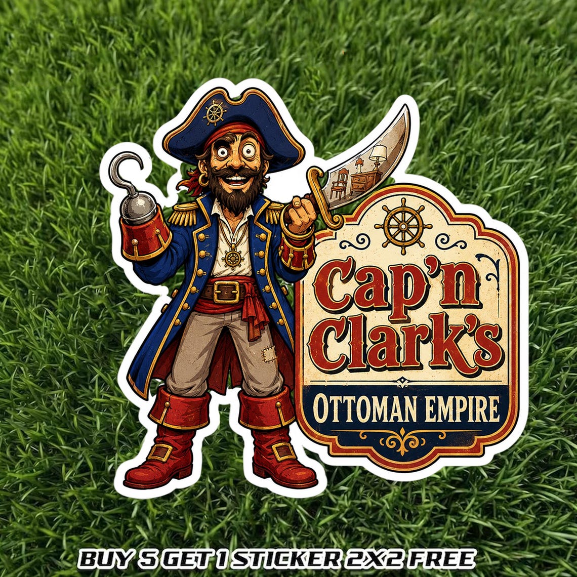 Cap n Clark s Ottoman Empire Pirate Logo Sticker Cartoon Captain Vinyl cap-n-clark-s-ottoman-empire-pirate-logo-sticker-cartoon-captain-vinyl