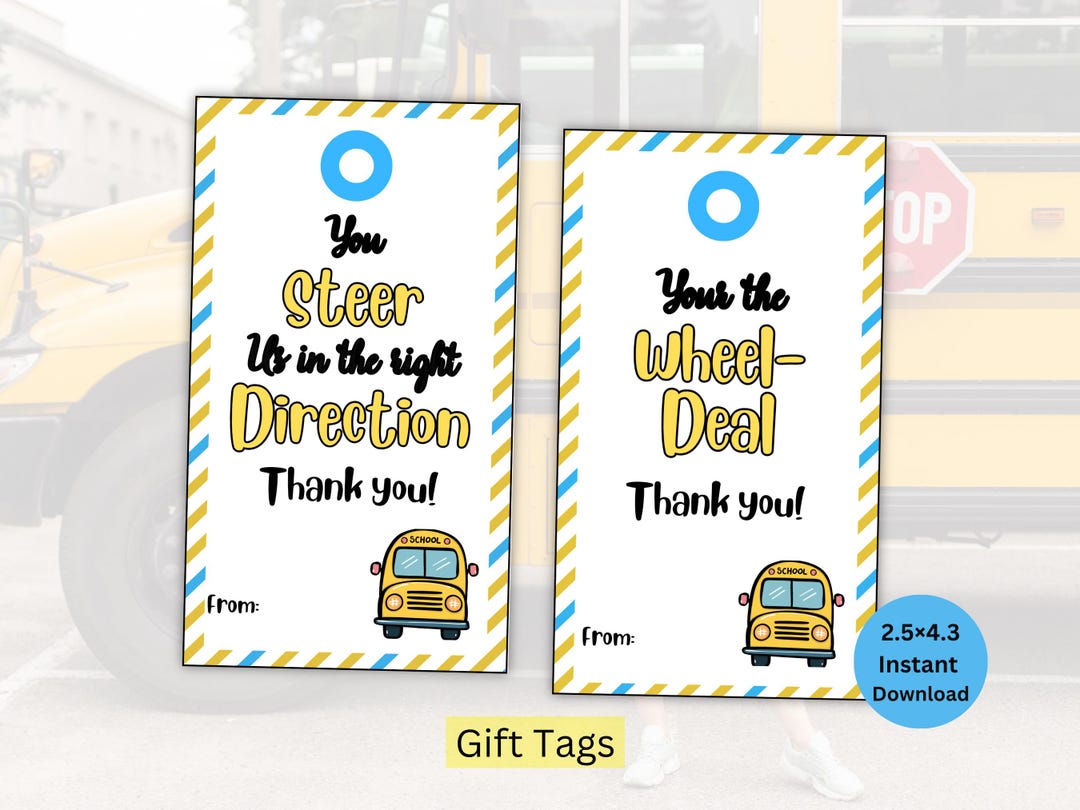 Bus Driver Appreciation Tag, School Transportation and Monitors Thank ...