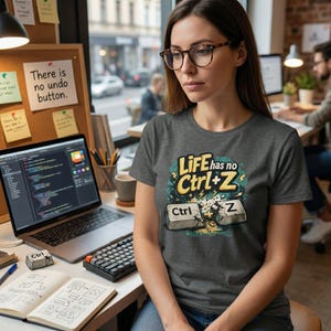 Life Has No Control Z T-Shirt | Funny Programmer Shirt | Coding Humor Developer Gift | Minimalist Tech Tee